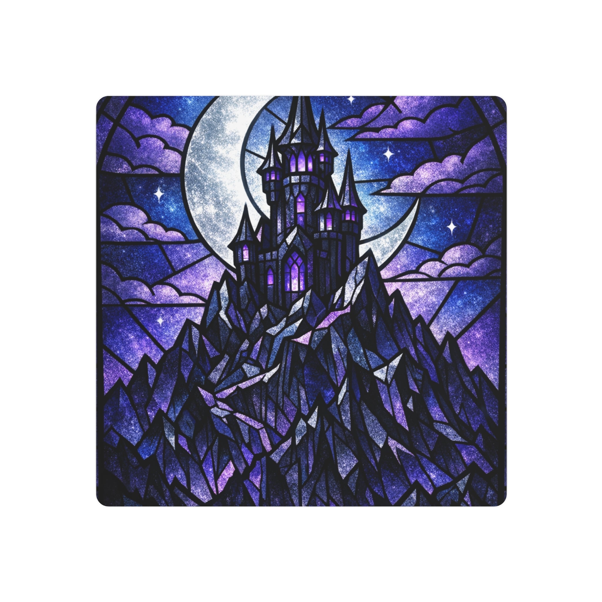 The Archmage's Solitude: Gothic Stained-Glass Art