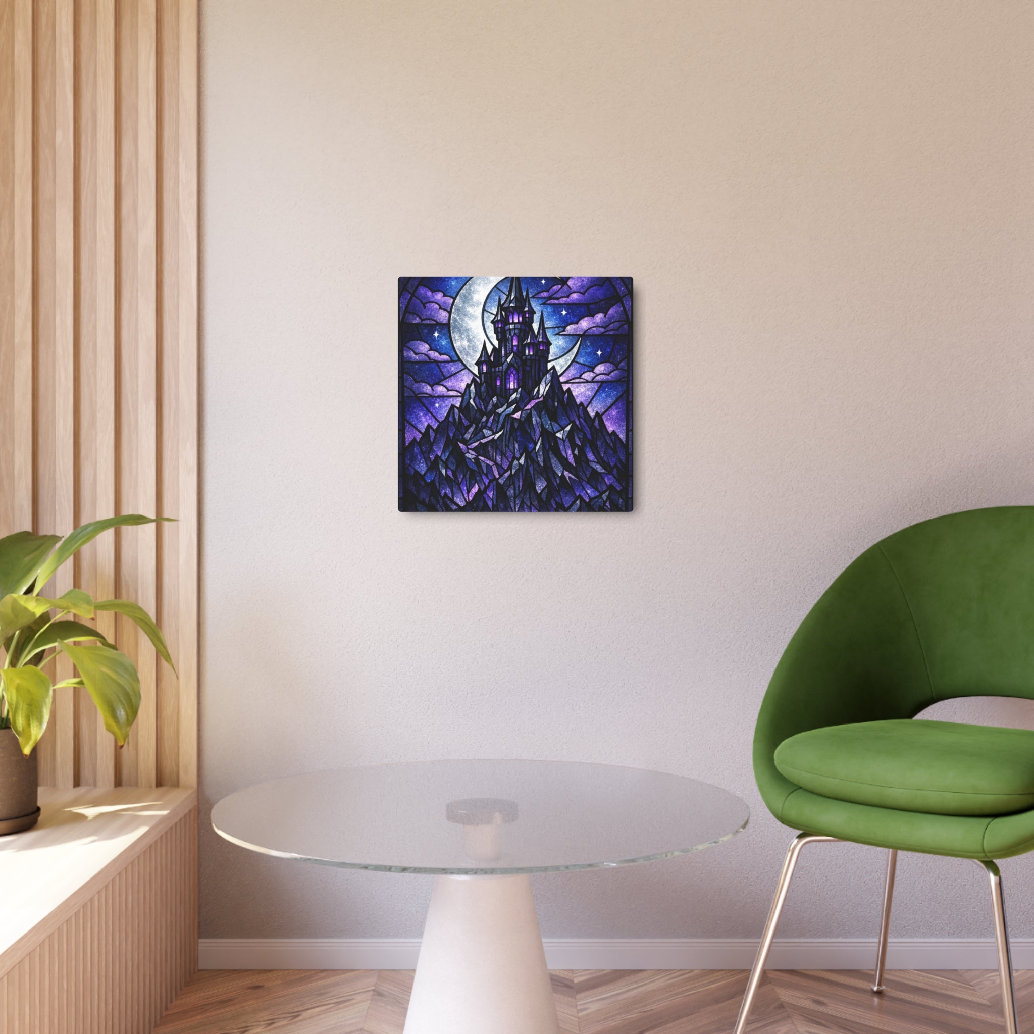 The Archmage's Solitude: Gothic Stained-Glass Art