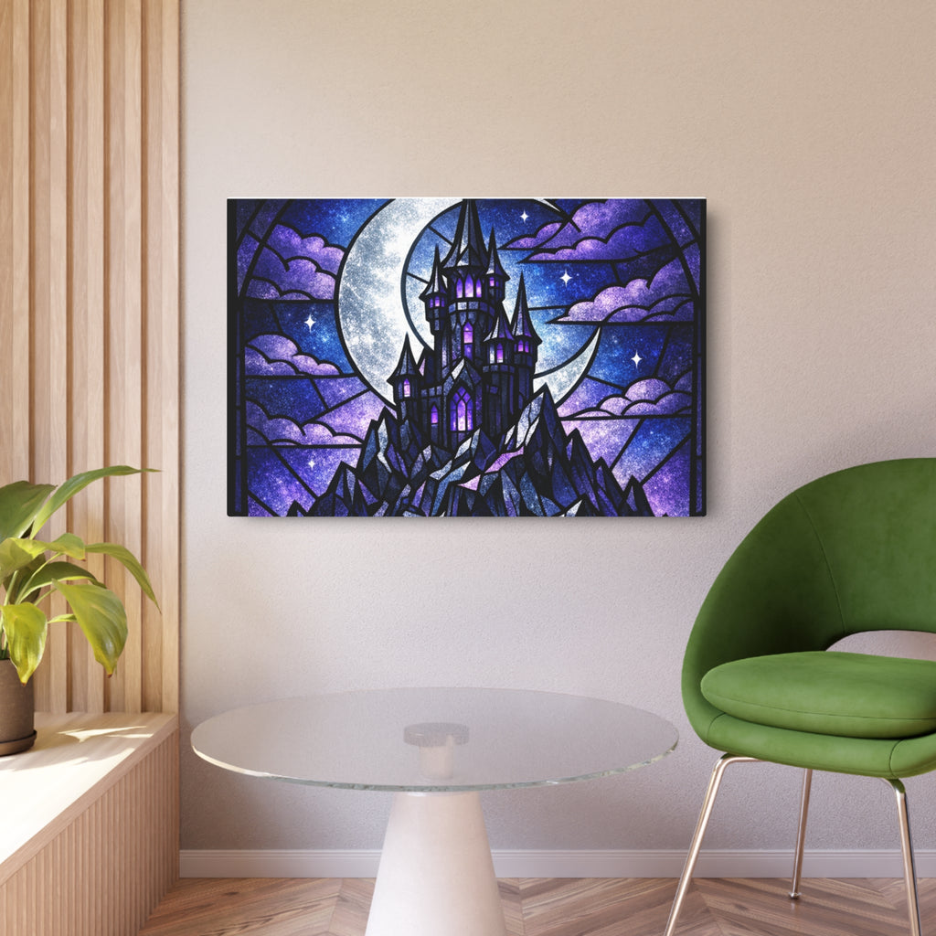 The Archmage's Solitude: Gothic Stained-Glass Art