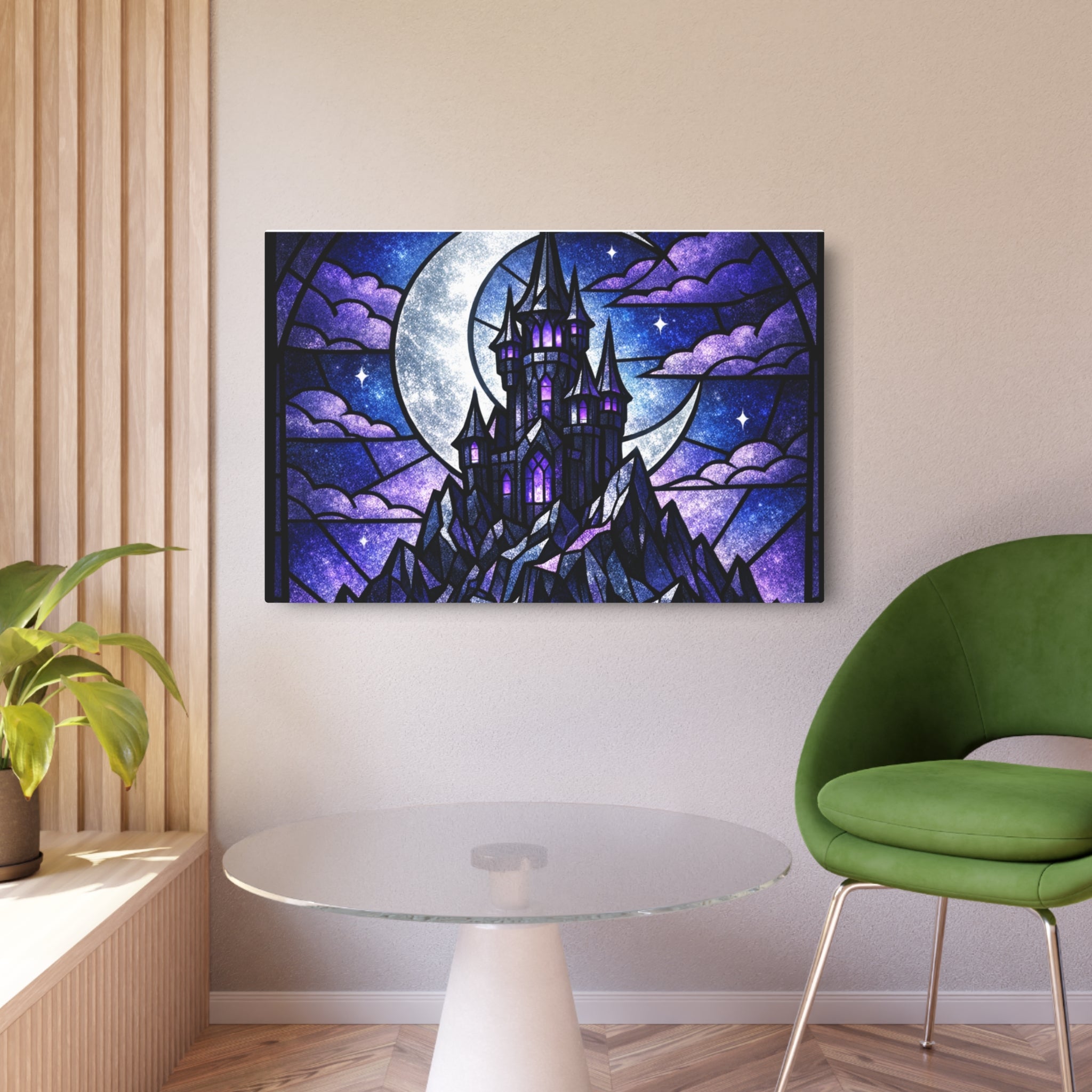 The Archmage's Solitude: Gothic Stained-Glass Art