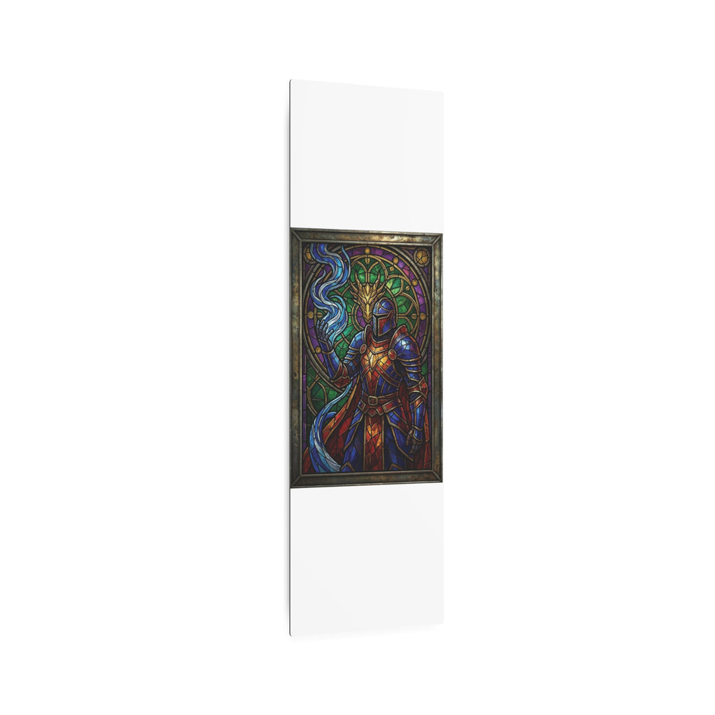 The Arcane Dragon-Knight – Stained-Glass Metal Print