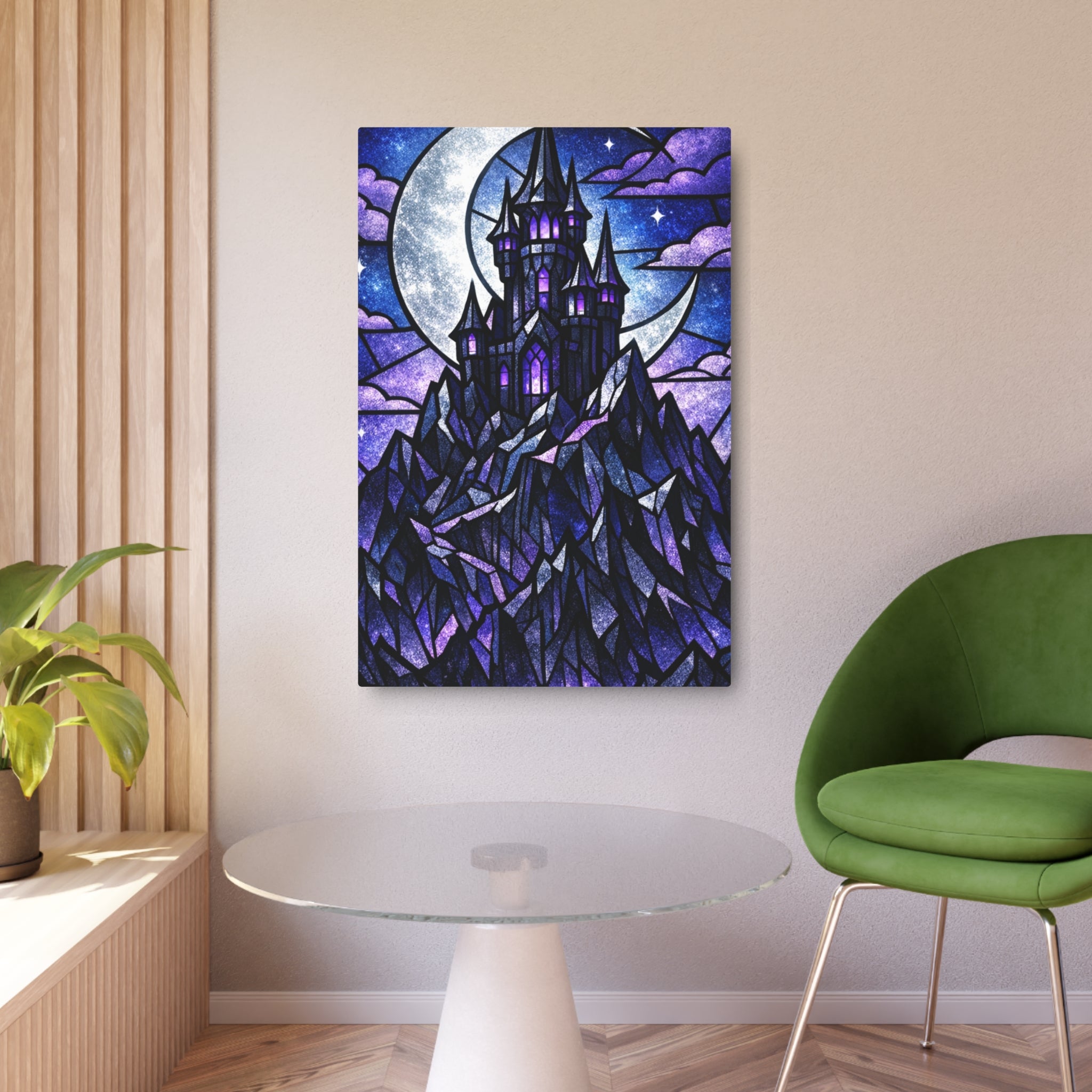 The Archmage's Solitude: Gothic Stained-Glass Art