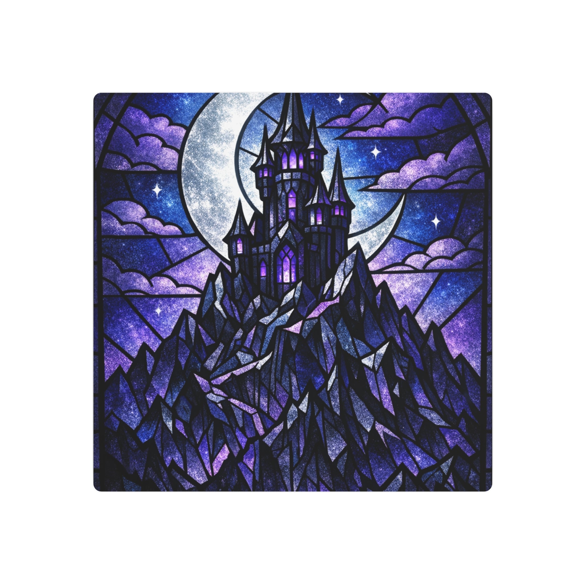 The Archmage's Solitude: Gothic Stained-Glass Art
