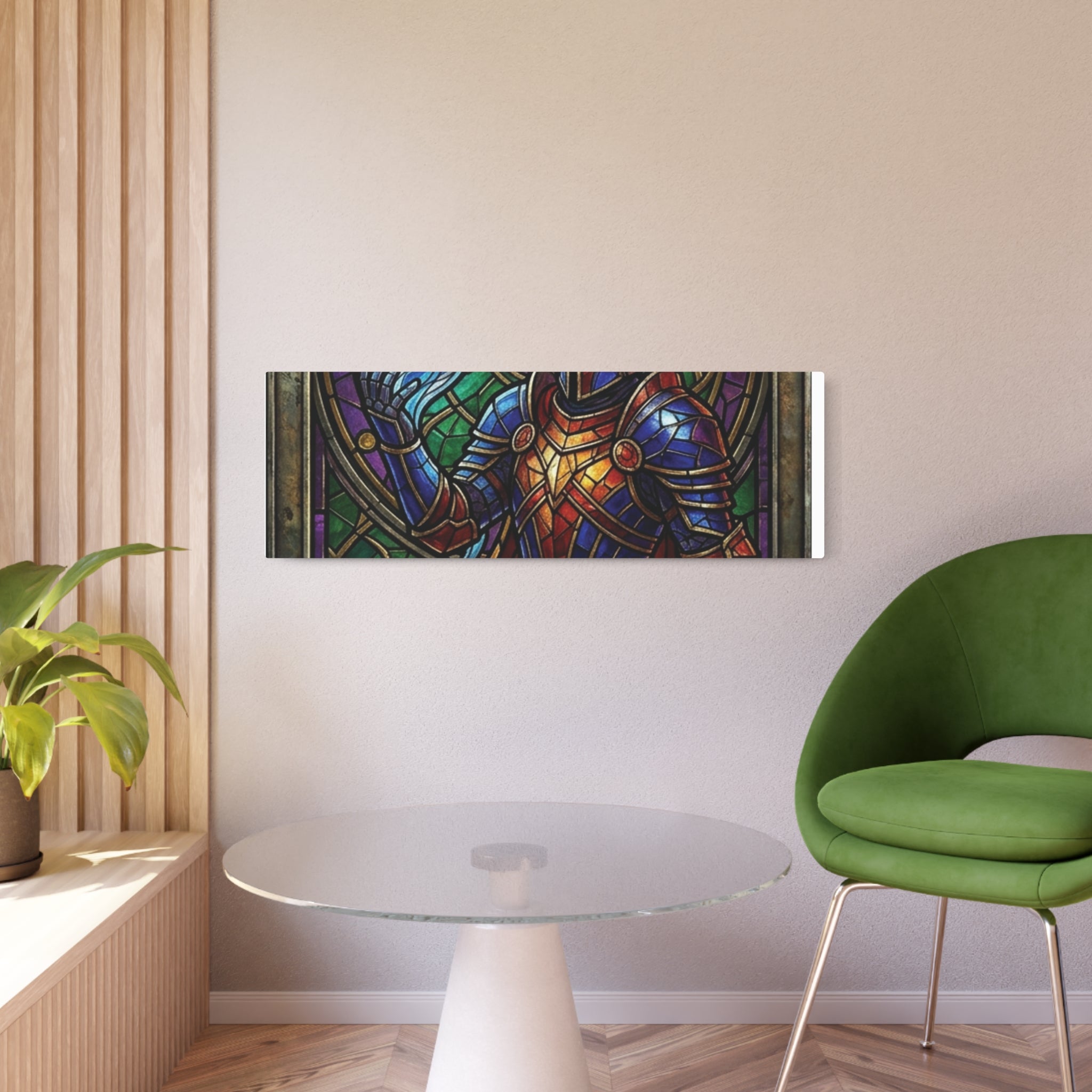 The Arcane Dragon-Knight – Stained-Glass Metal Print