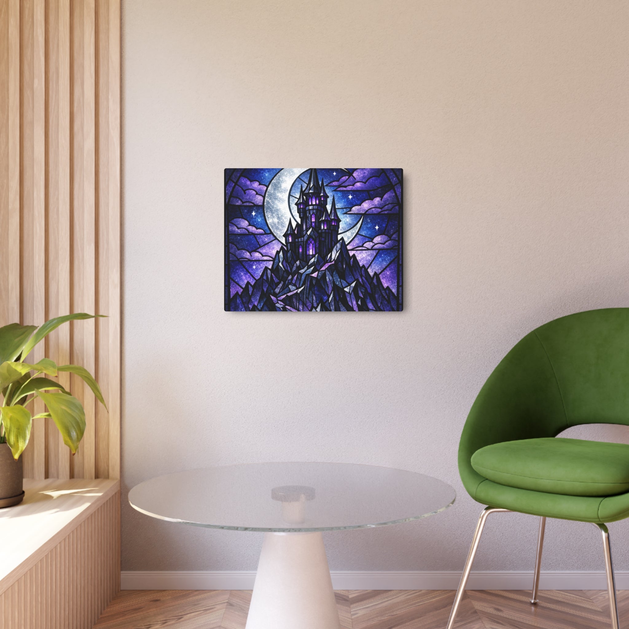 The Archmage's Solitude: Gothic Stained-Glass Art