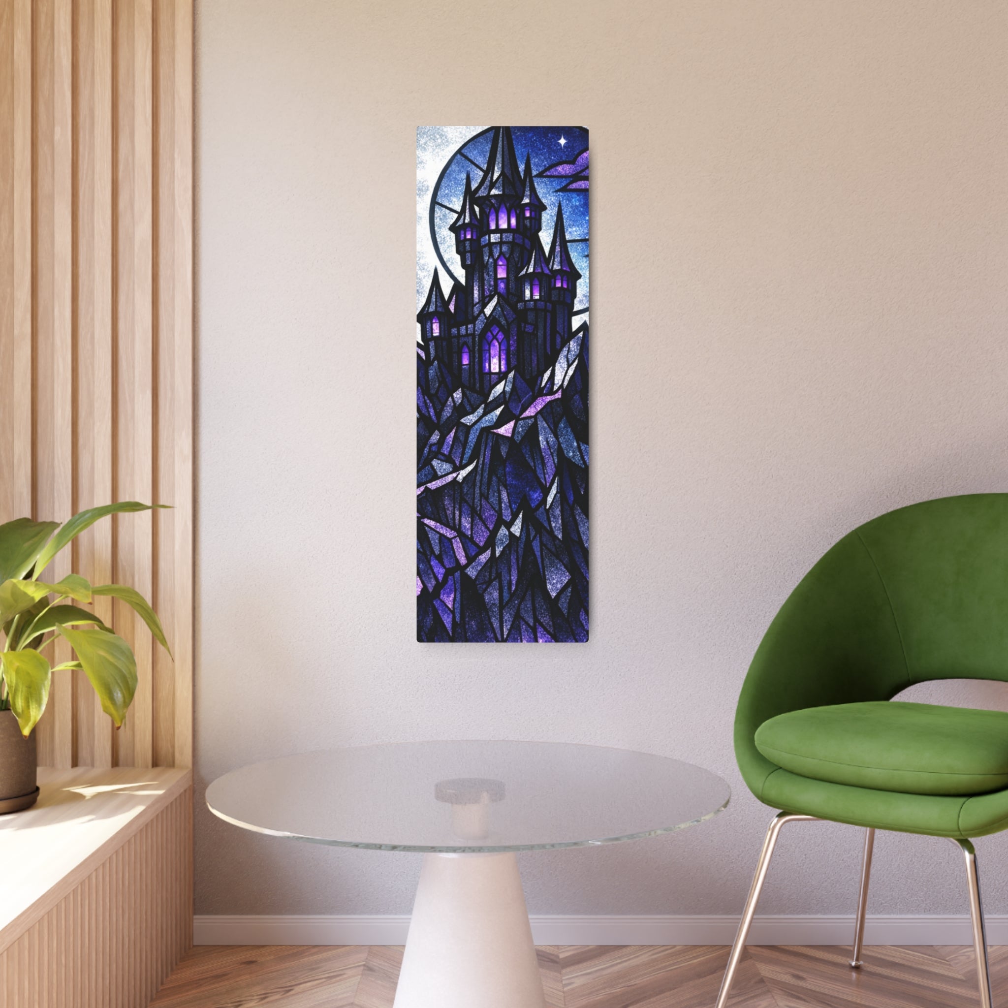 The Archmage's Solitude: Gothic Stained-Glass Art