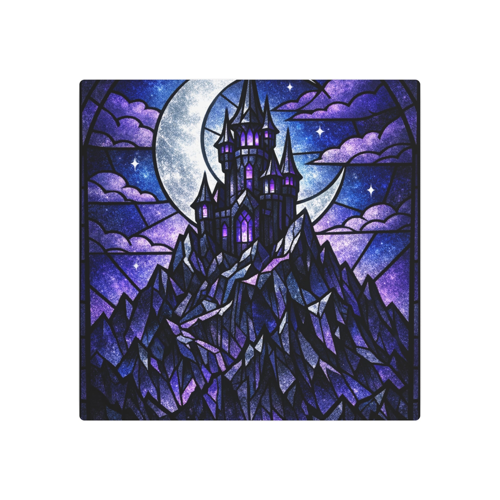 The Archmage's Solitude: Gothic Stained-Glass Art